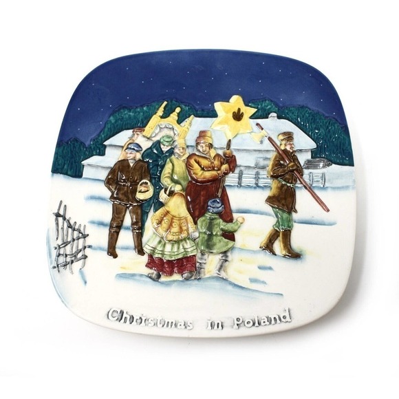 Vintage Christmas in Poland Plate Royal Doulton John Beswick Collectors Intl - Picture 1 of 5